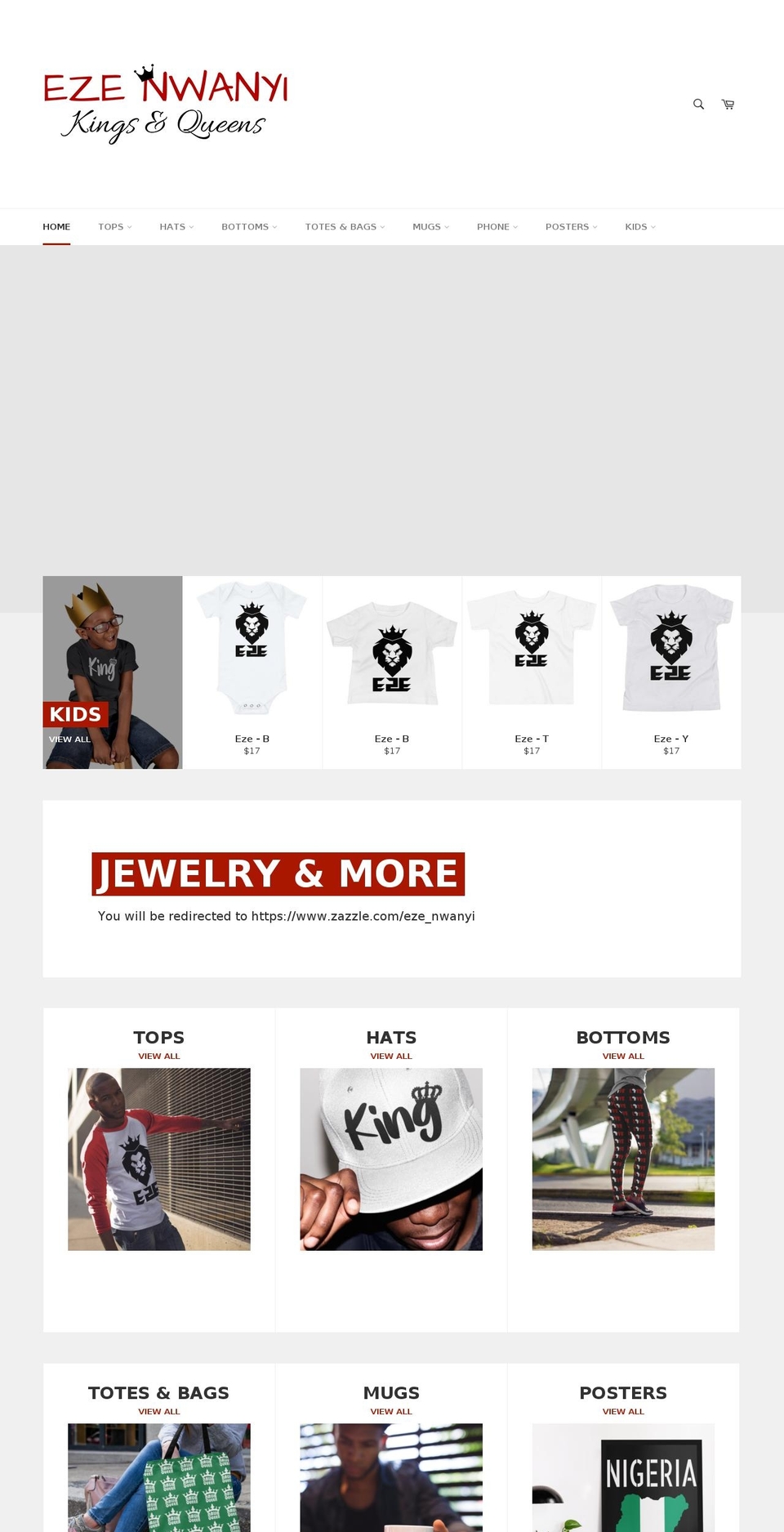 Wokiee Shopify theme site example ezenwanyi.com