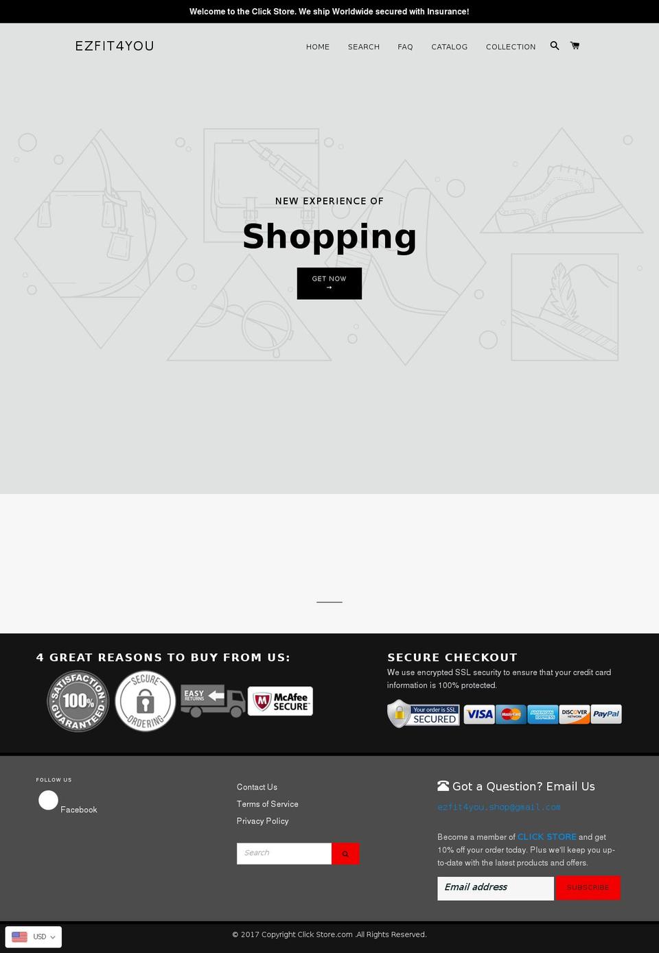 click-lifestyle-pro-theme-new2018 Shopify theme site example ezfit4you.com