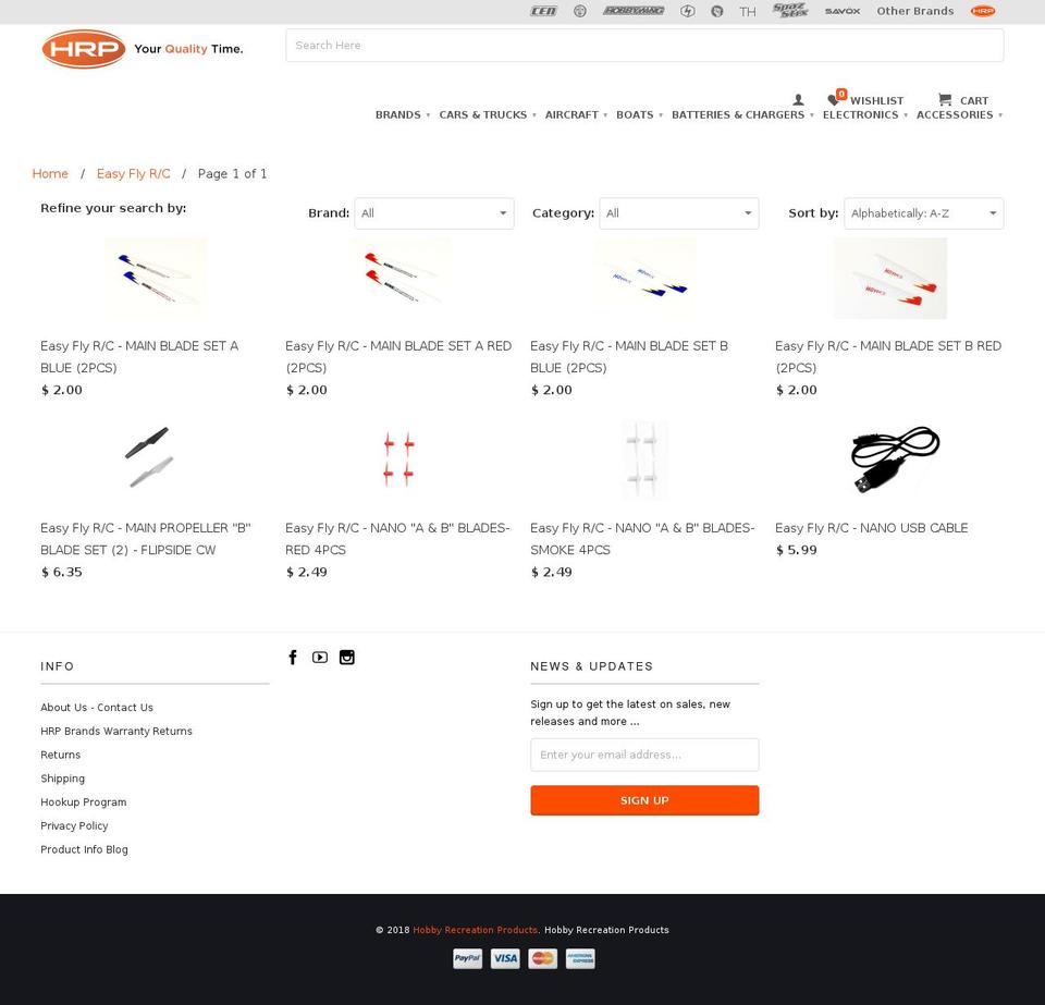 Retina Shopify theme site example ezflyrc.com