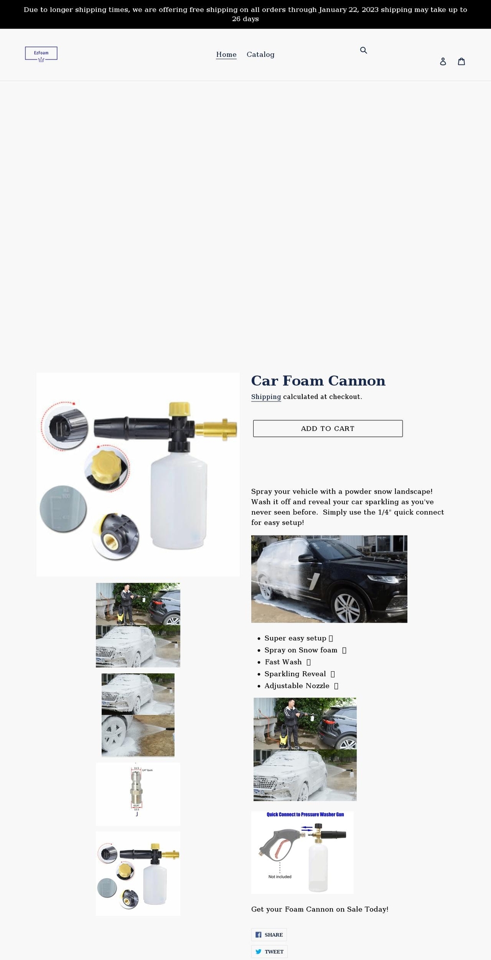 ezfoam.co shopify website screenshot