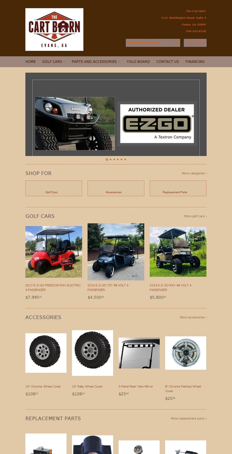 ezgogolfvehicle.com — Shopify storefront screenshot