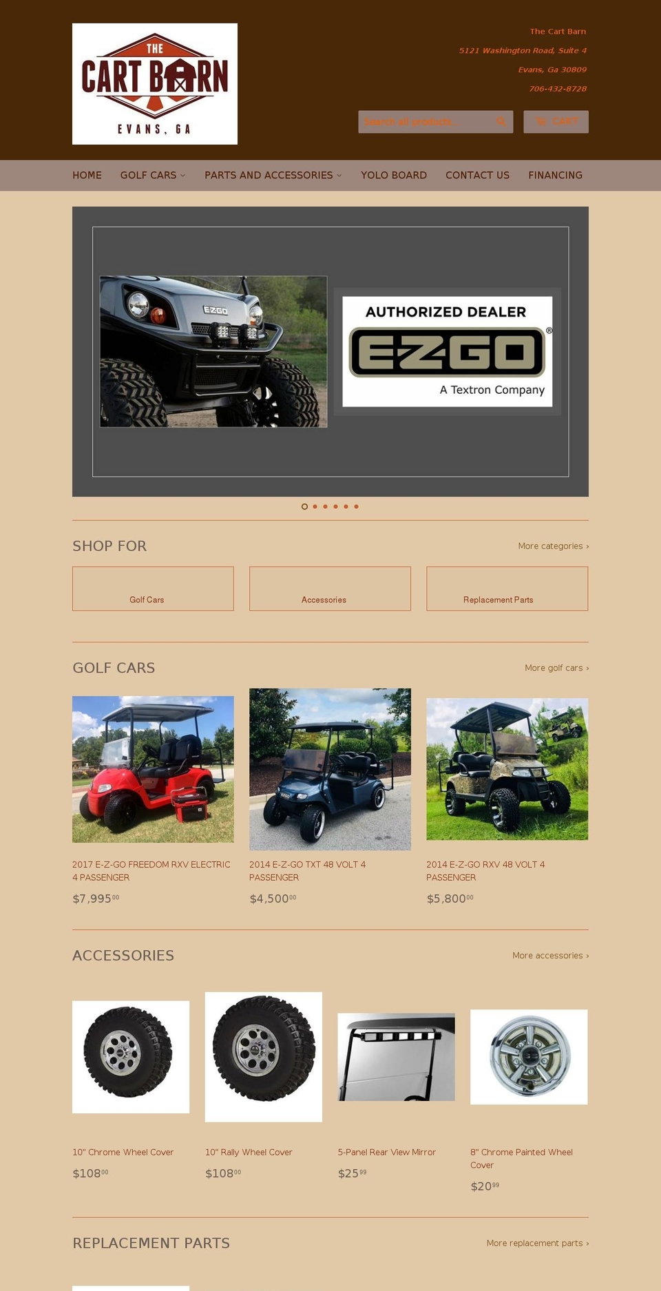 ezgogolfvehiclesonline.com — Shopify storefront screenshot