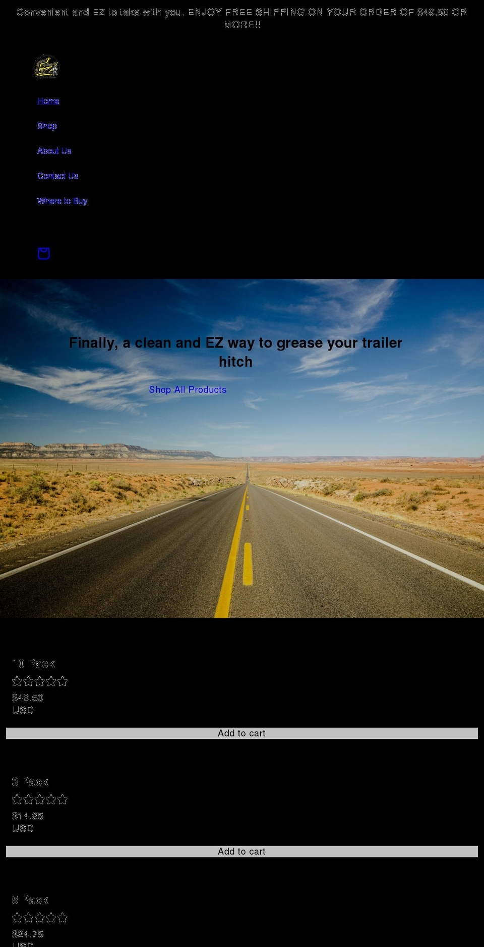 ezgreasengo.net shopify website screenshot