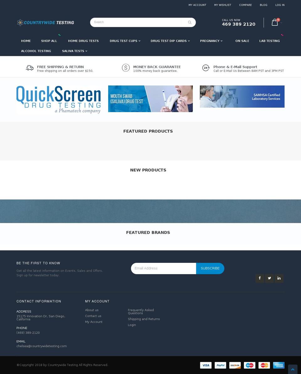 ezhomedrugtest.com — Shopify storefront screenshot