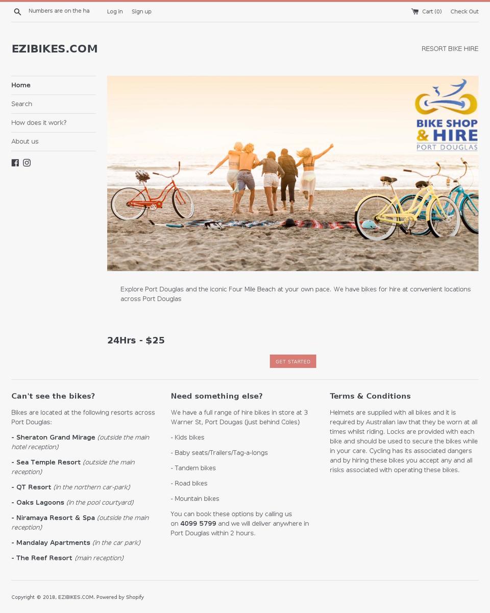 ezibikes.com — Shopify storefront screenshot