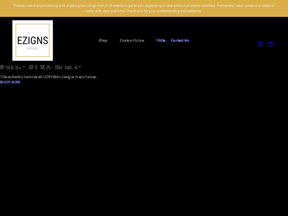 Main store Shopify theme site example ezigns.com