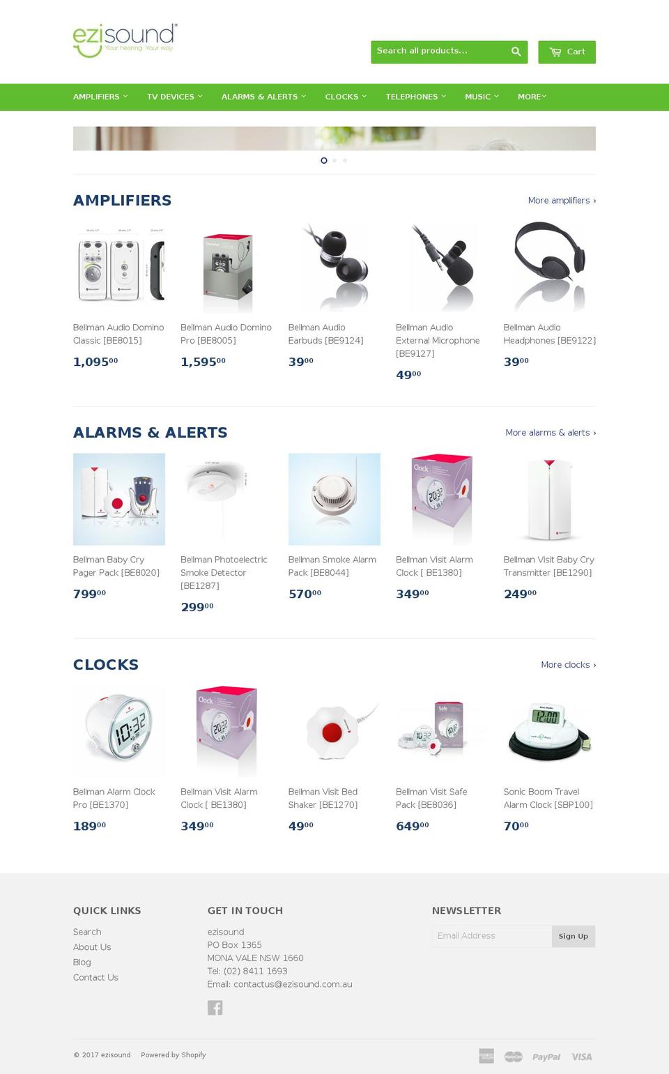 ezisound.com.au shopify website screenshot