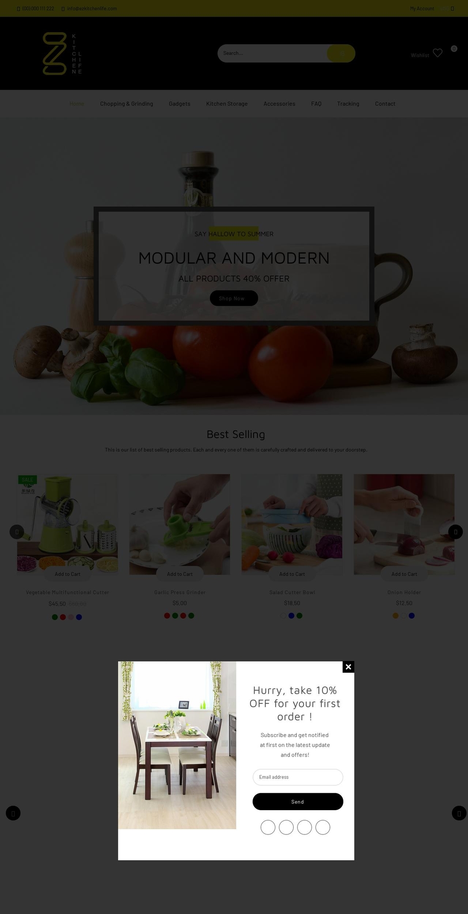 Becker Shopify theme site example ezkitchenlife.com