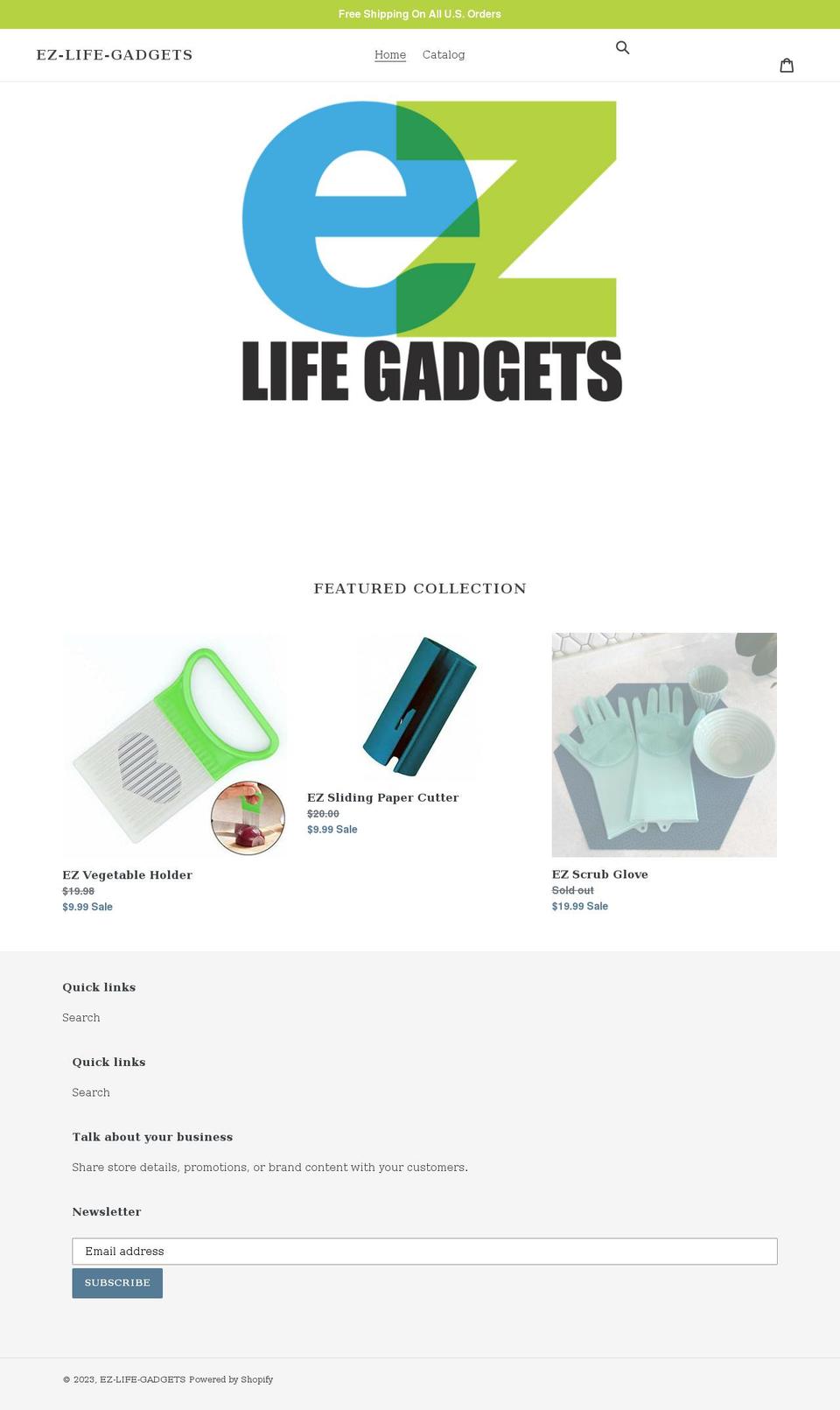 ezlifegadgets.com shopify website screenshot