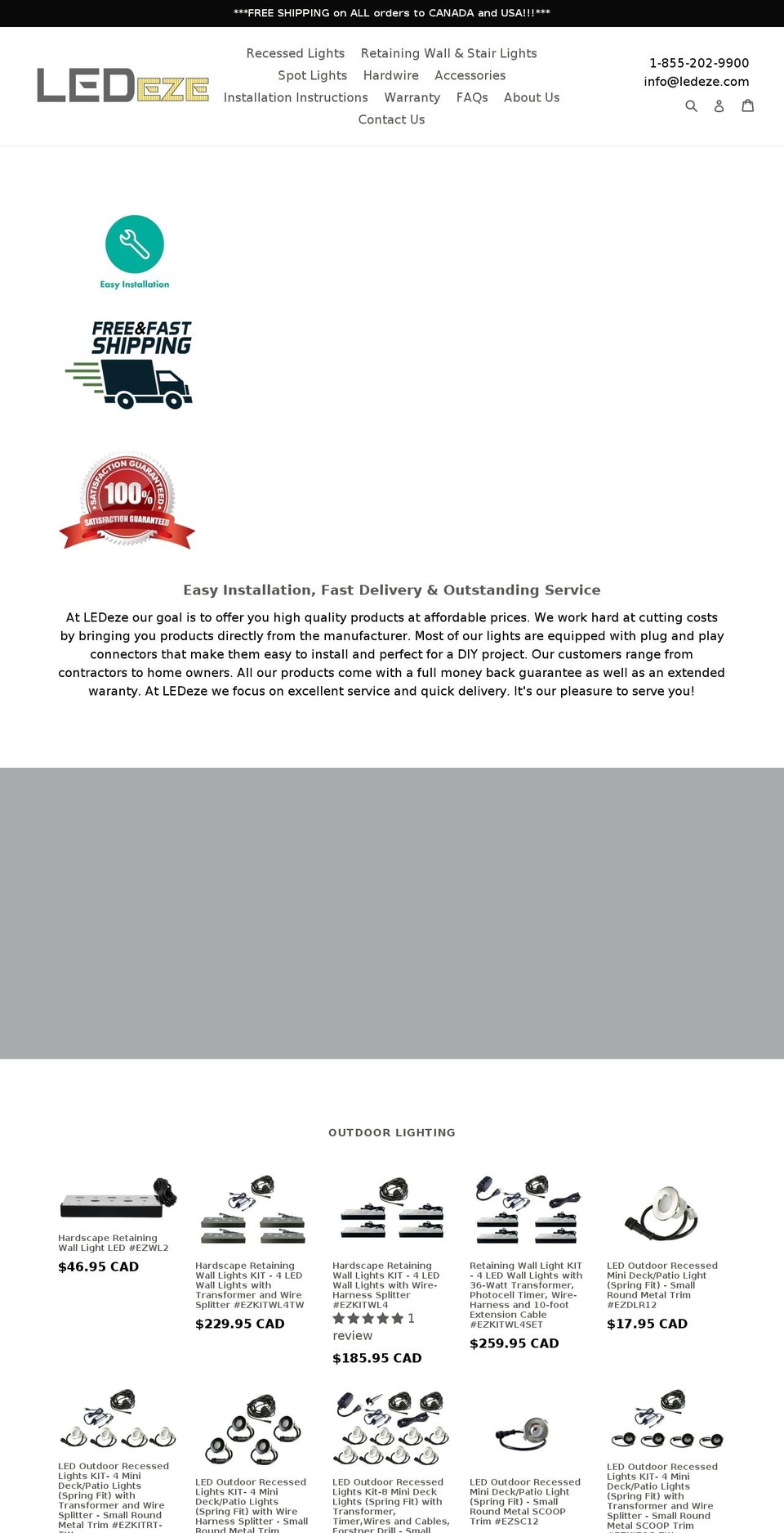 ezlites.com — Shopify storefront screenshot