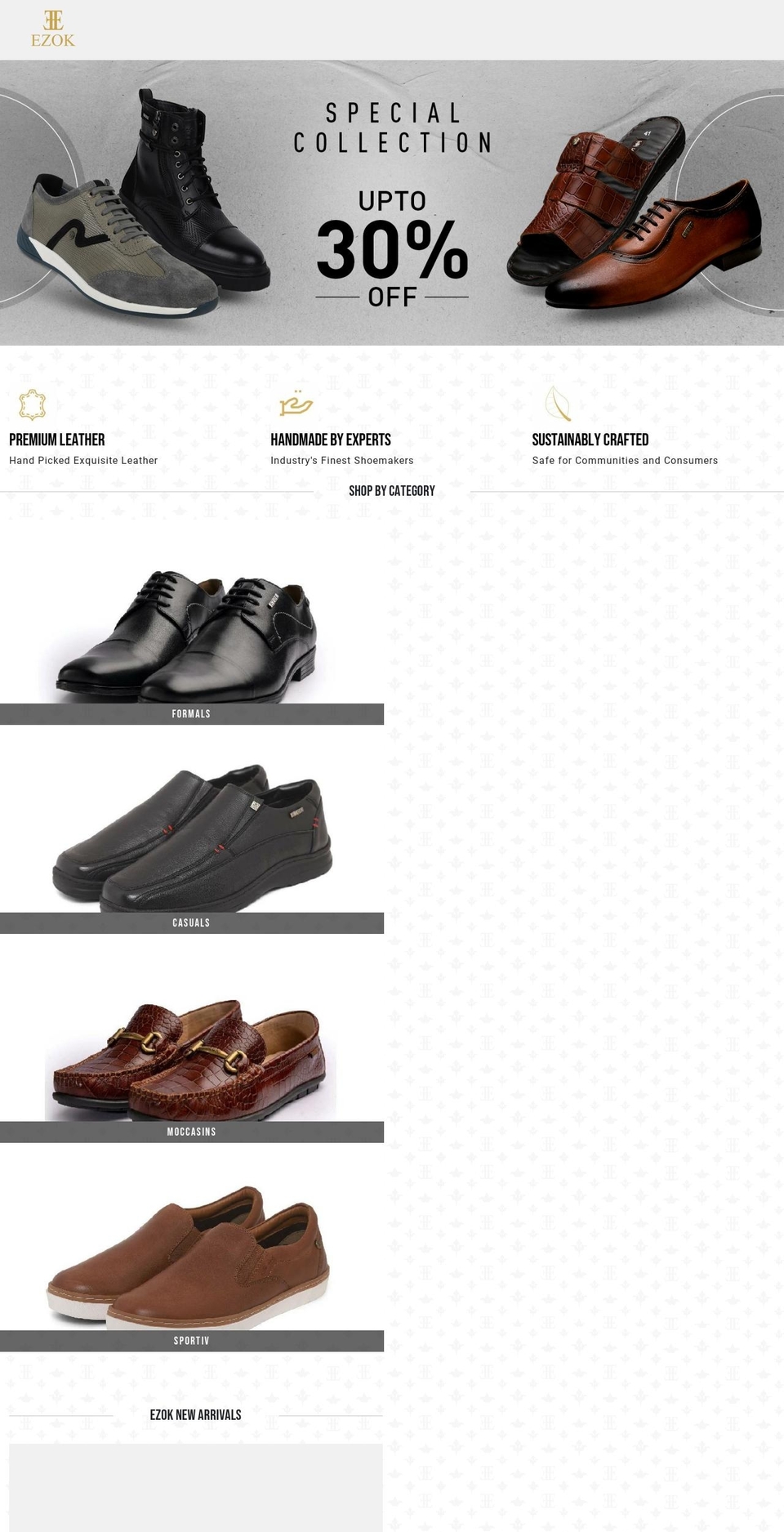 Jorkan Shopify theme site example ezokshoes.com