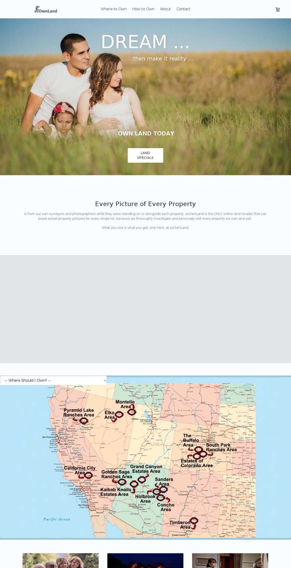 ezownland.com shopify website screenshot