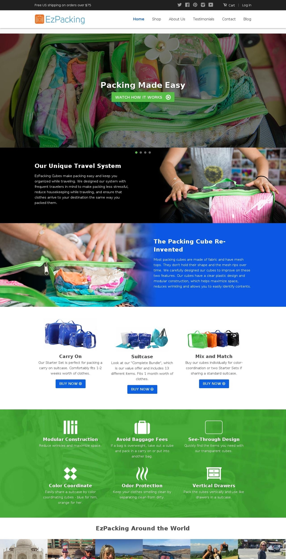 Palo Alto Shopify theme site example ezpacking.com