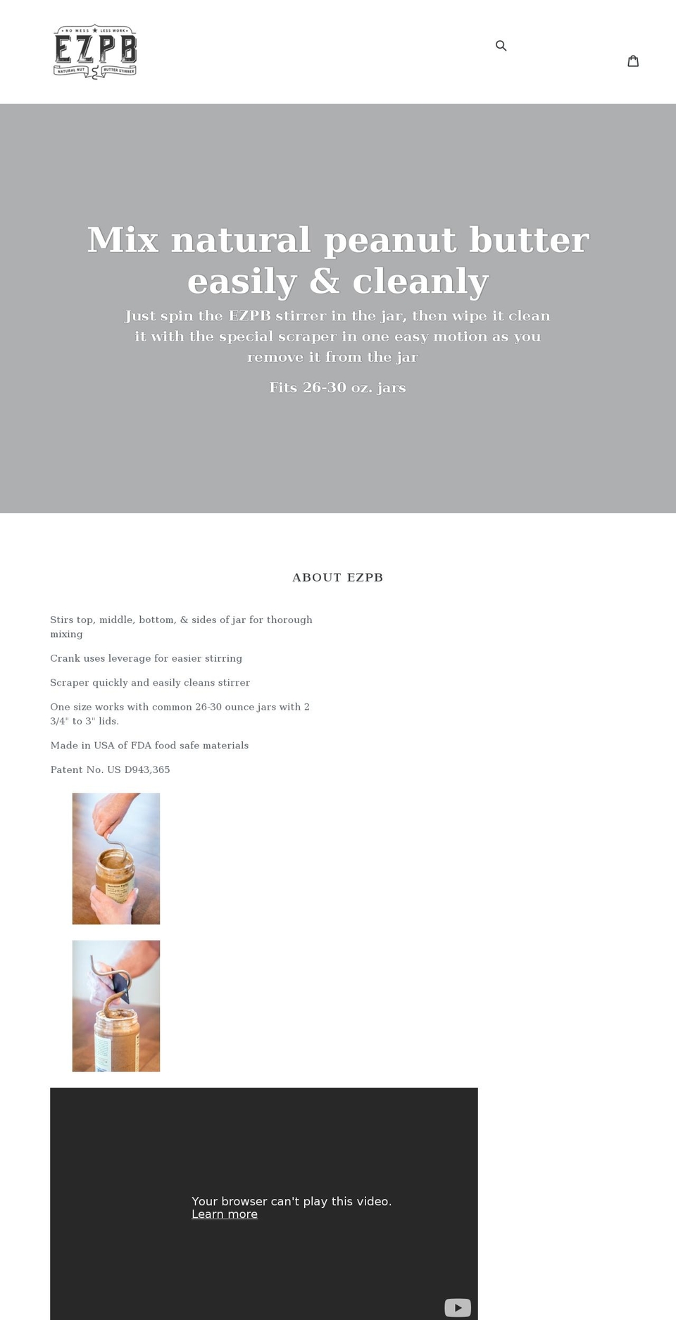 ezpbstirrer.com shopify website screenshot
