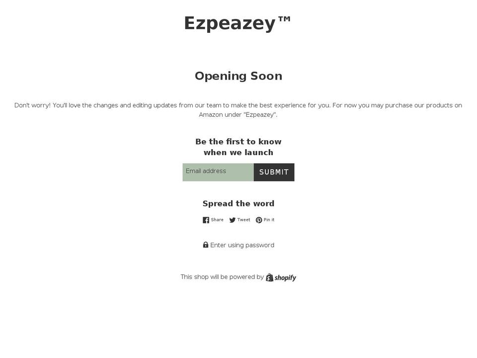 ezpeazey.com — Shopify storefront screenshot