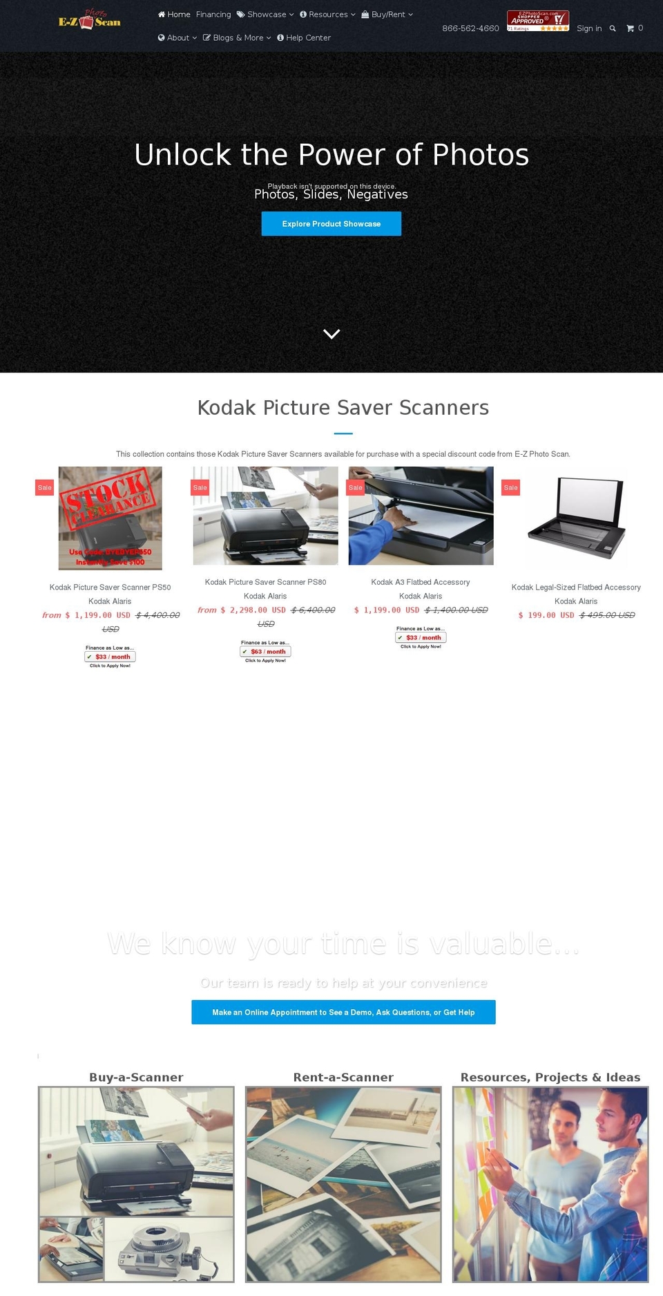 ezphotoscan.ca shopify website screenshot