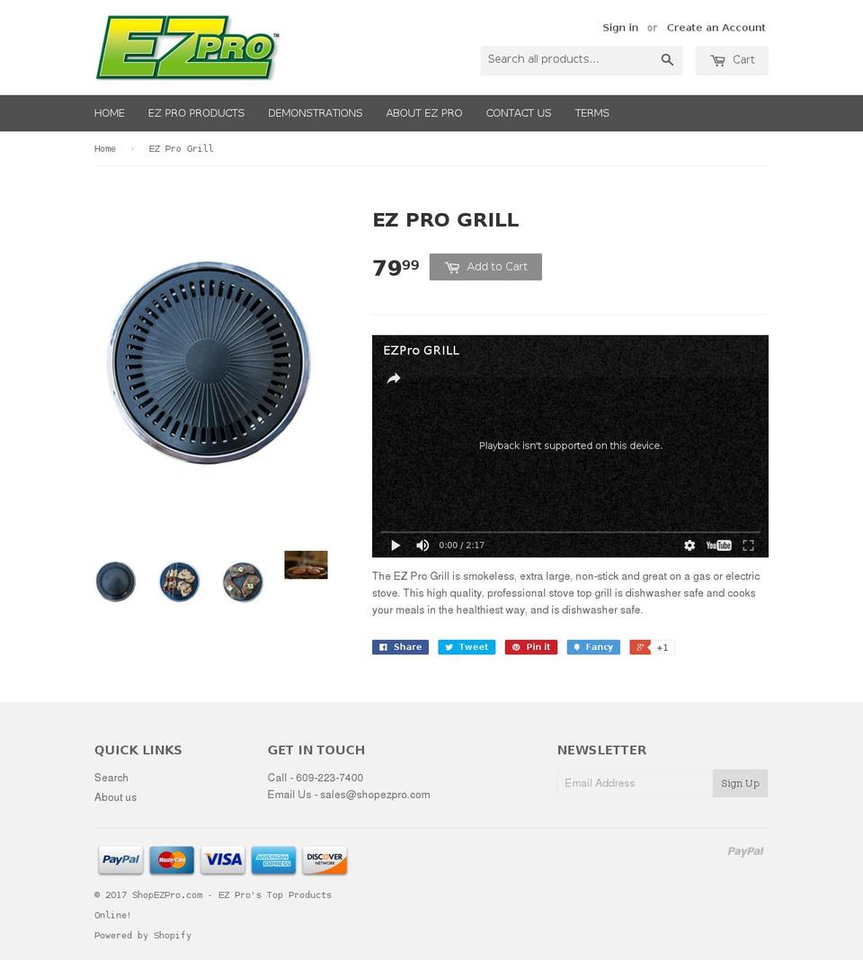 ezprogrill.com shopify website screenshot