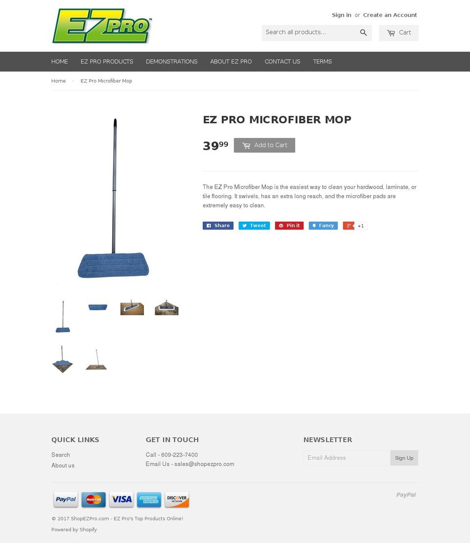 ezpromicrofiber.com shopify website screenshot