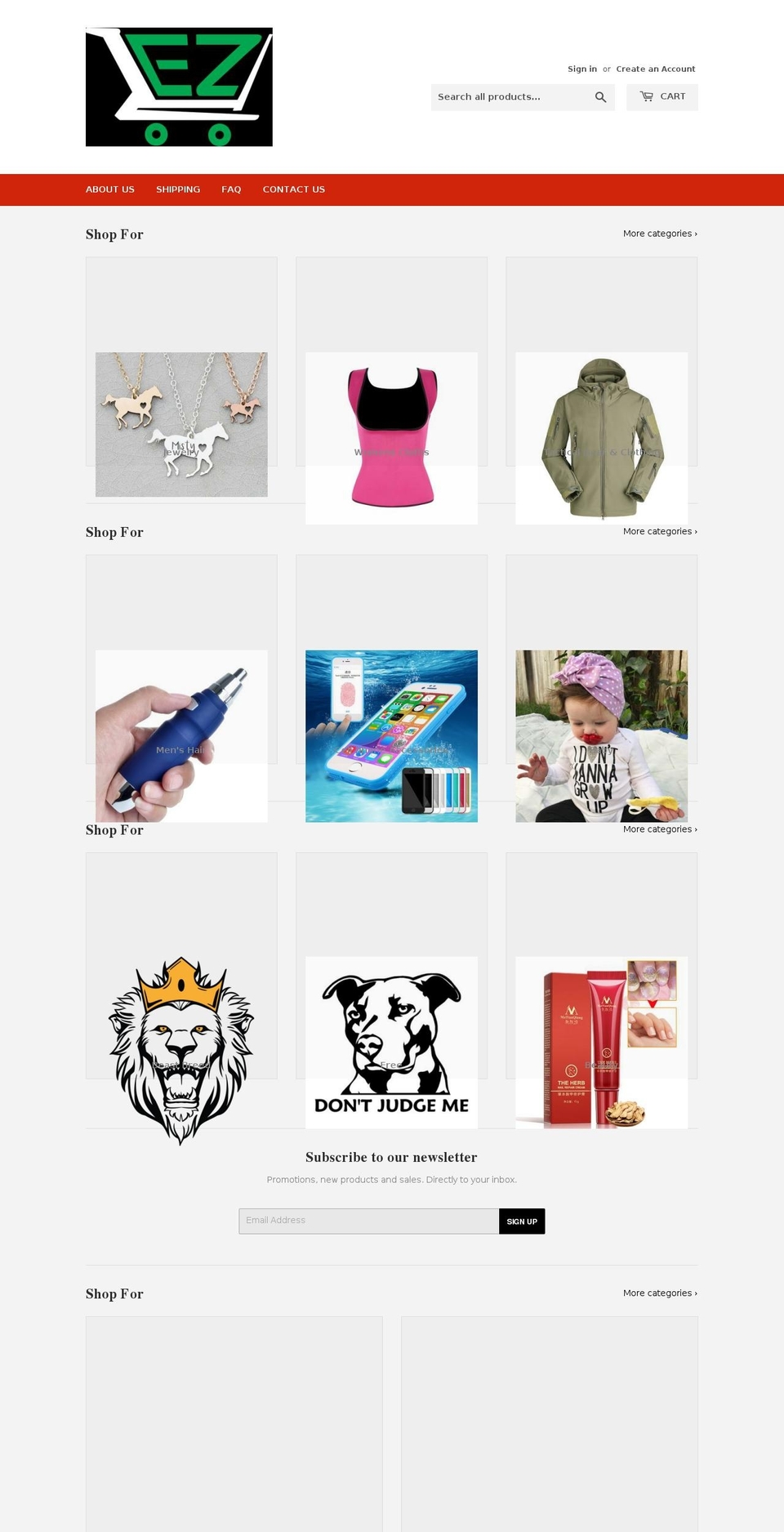 ezshopping.store shopify website screenshot