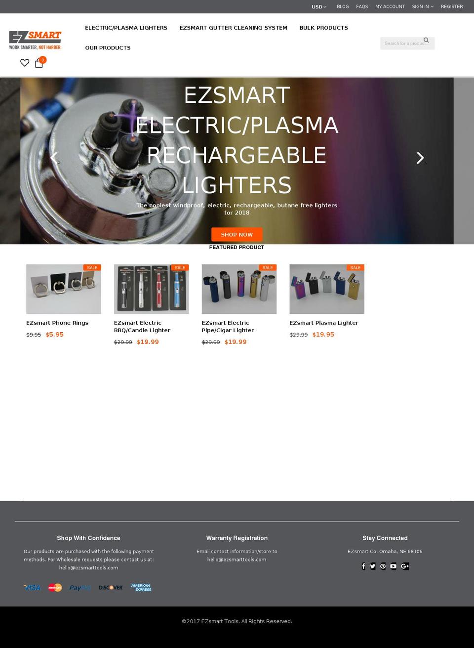 ezsmartguttercleaner.com shopify website screenshot