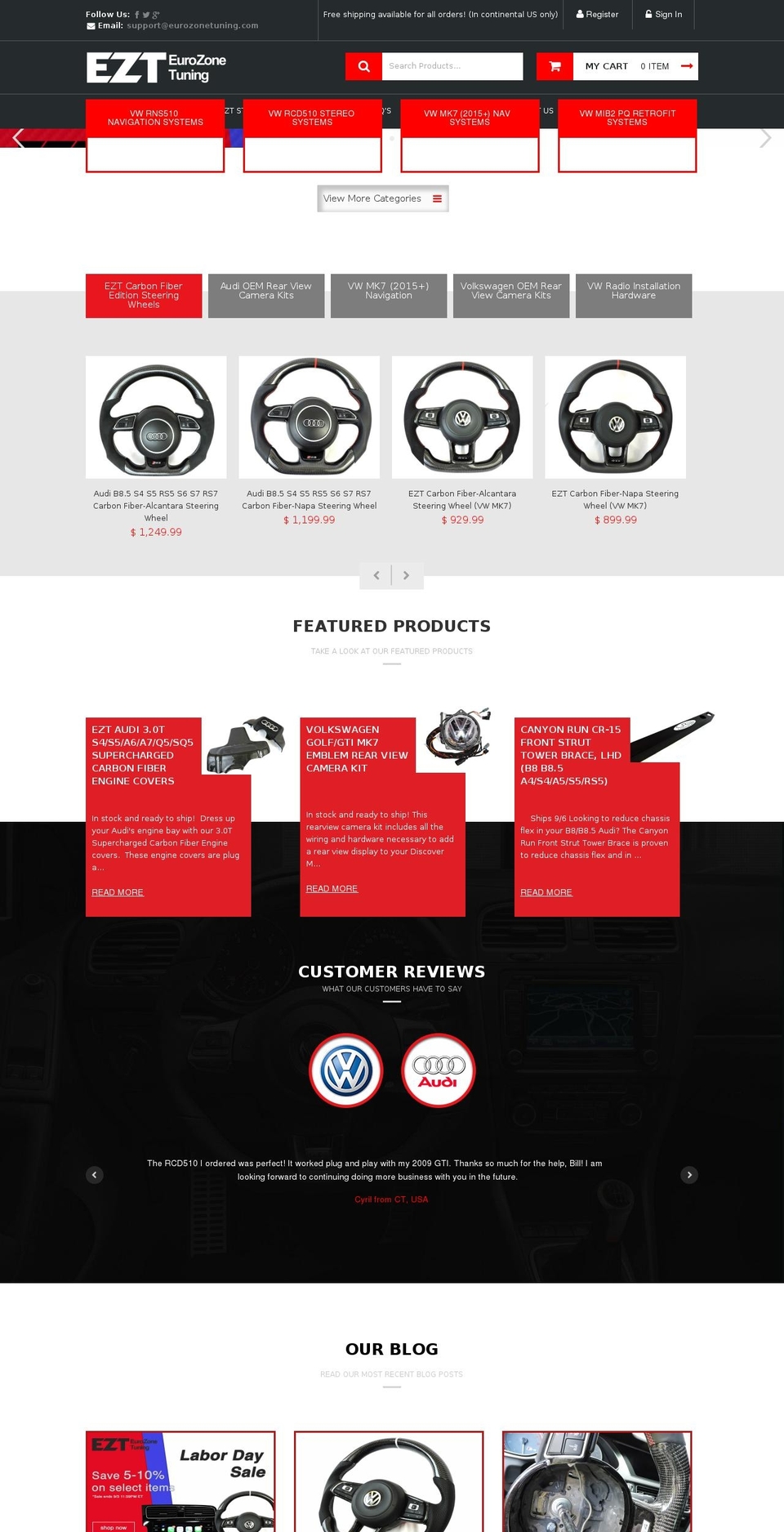 ezt.parts shopify website screenshot