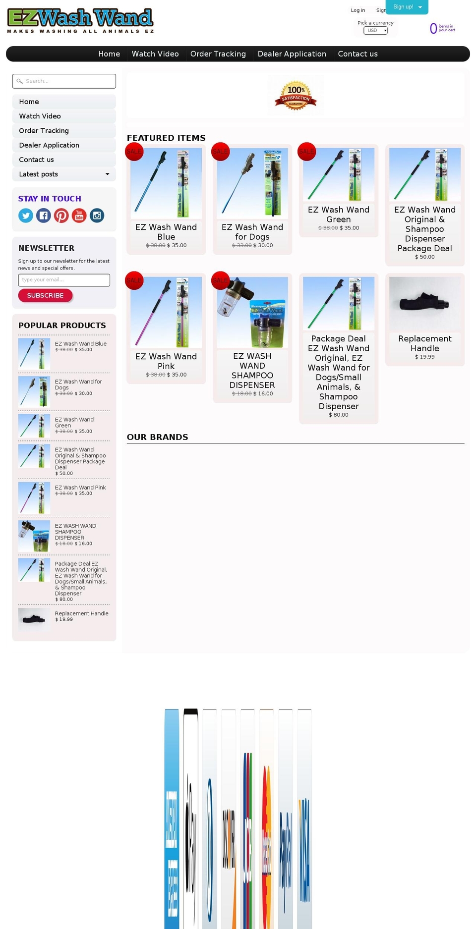 ezwashwand.com shopify website screenshot