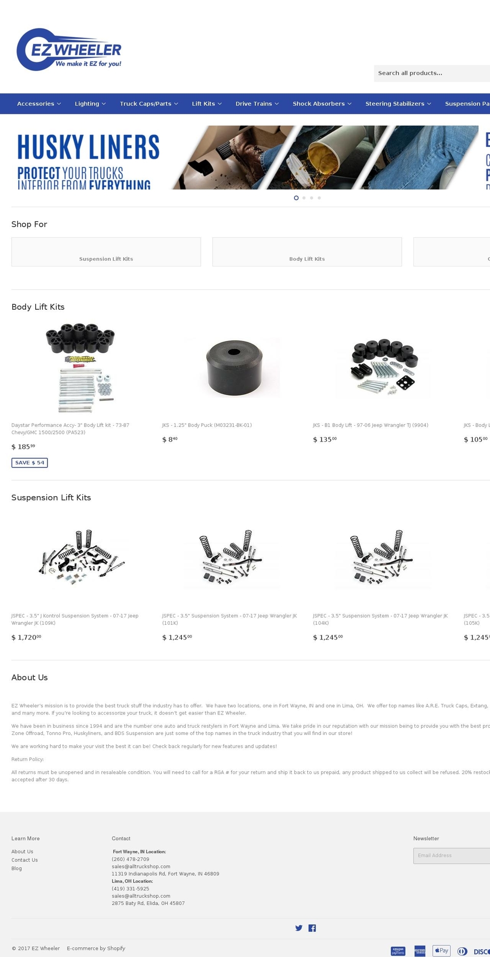 ezwheeler.biz shopify website screenshot