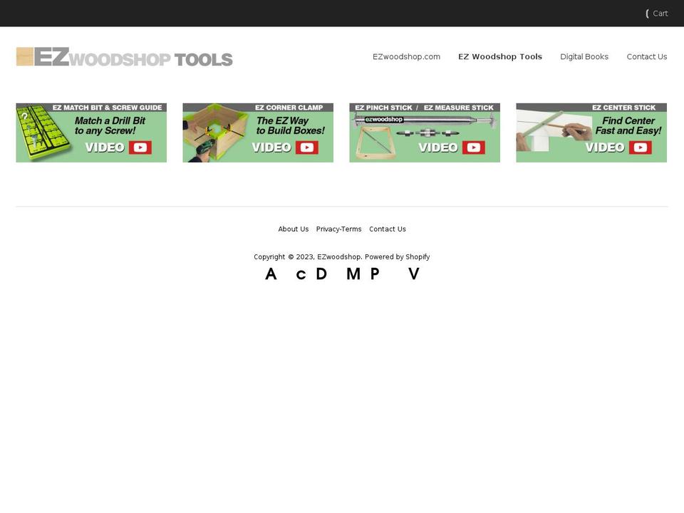 ezwoodshoptools.com shopify website screenshot
