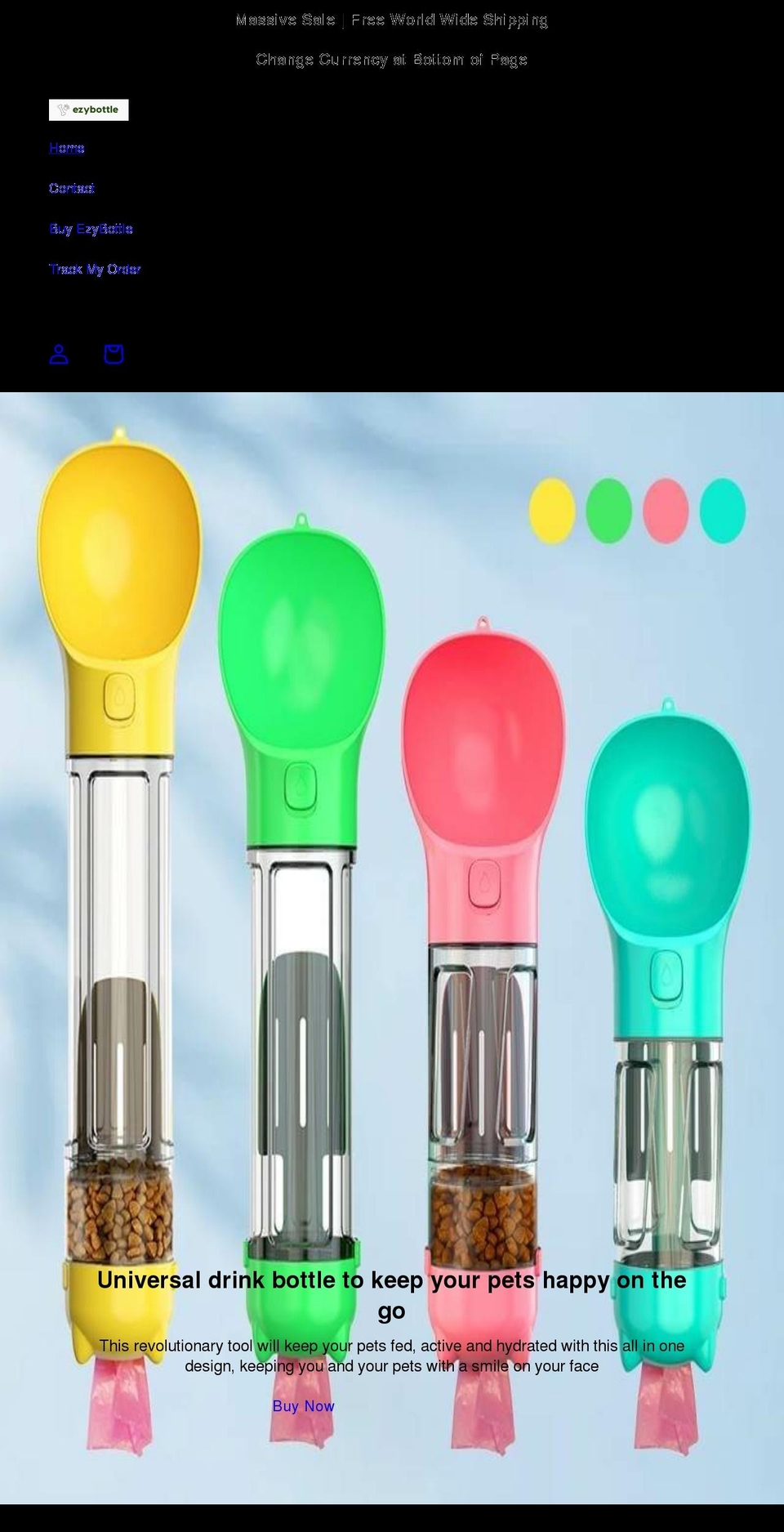 ezybottle.com shopify website screenshot