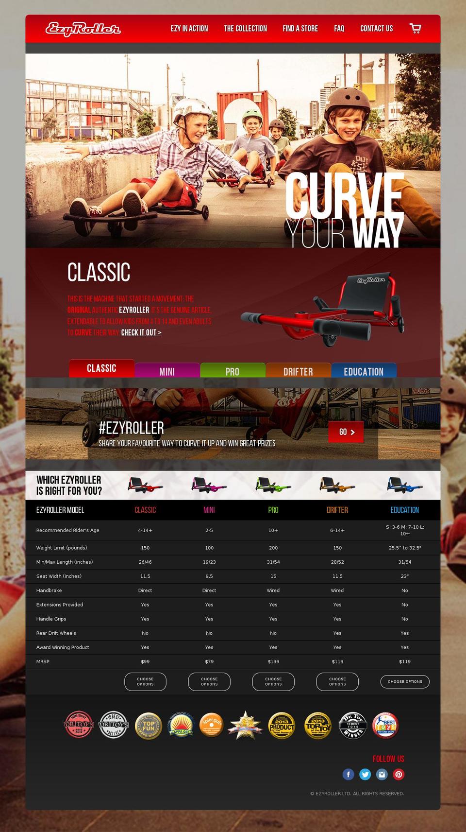 EzyRoller 2016v2 Shopify theme site example ezydragster.com