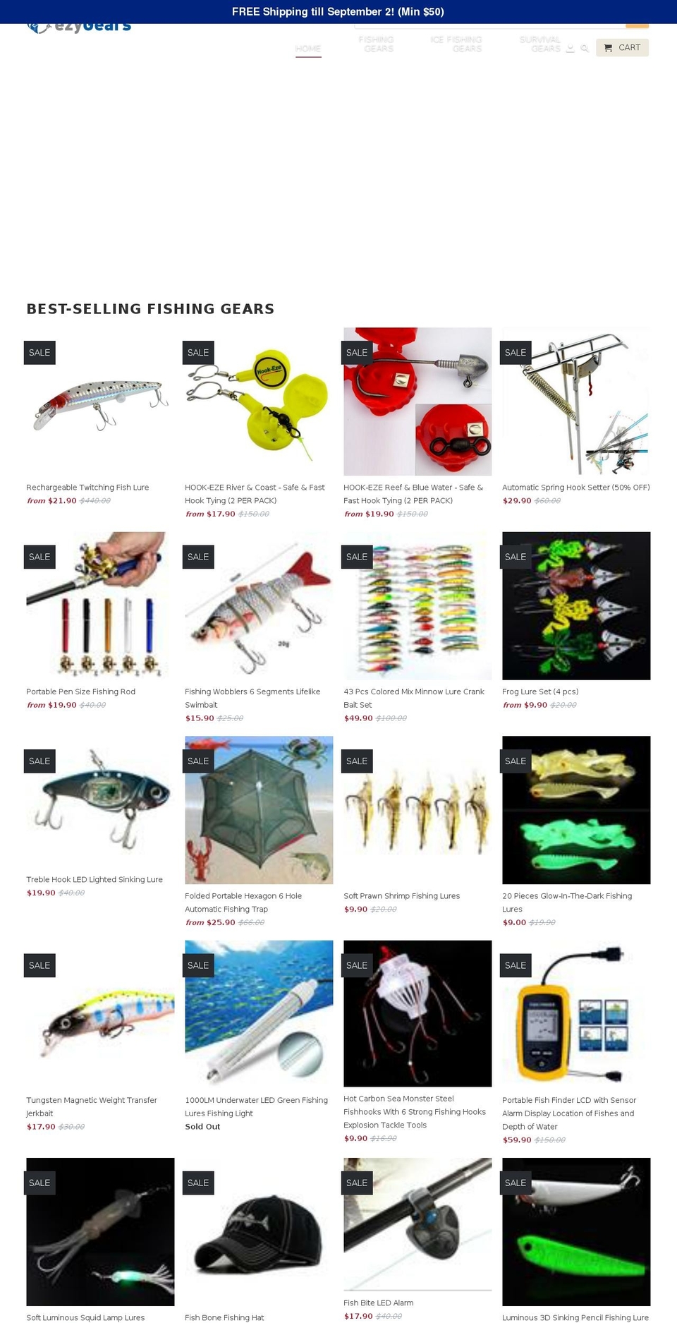 ezygears.com — Shopify storefront screenshot