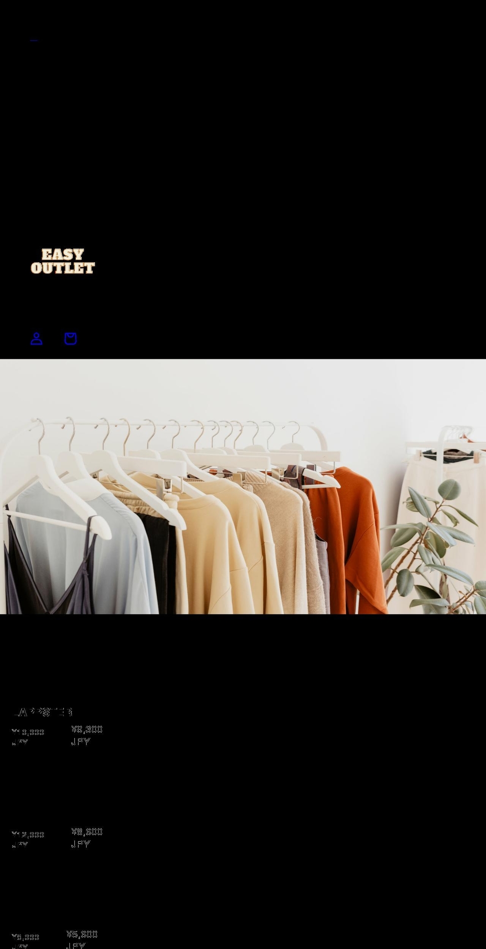 ezyoutlet.com shopify website screenshot