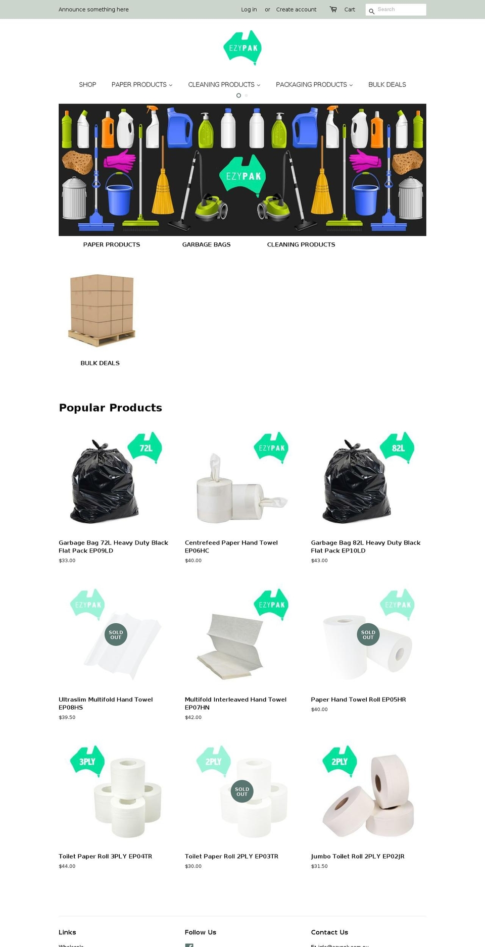 ezypak.com.au shopify website screenshot