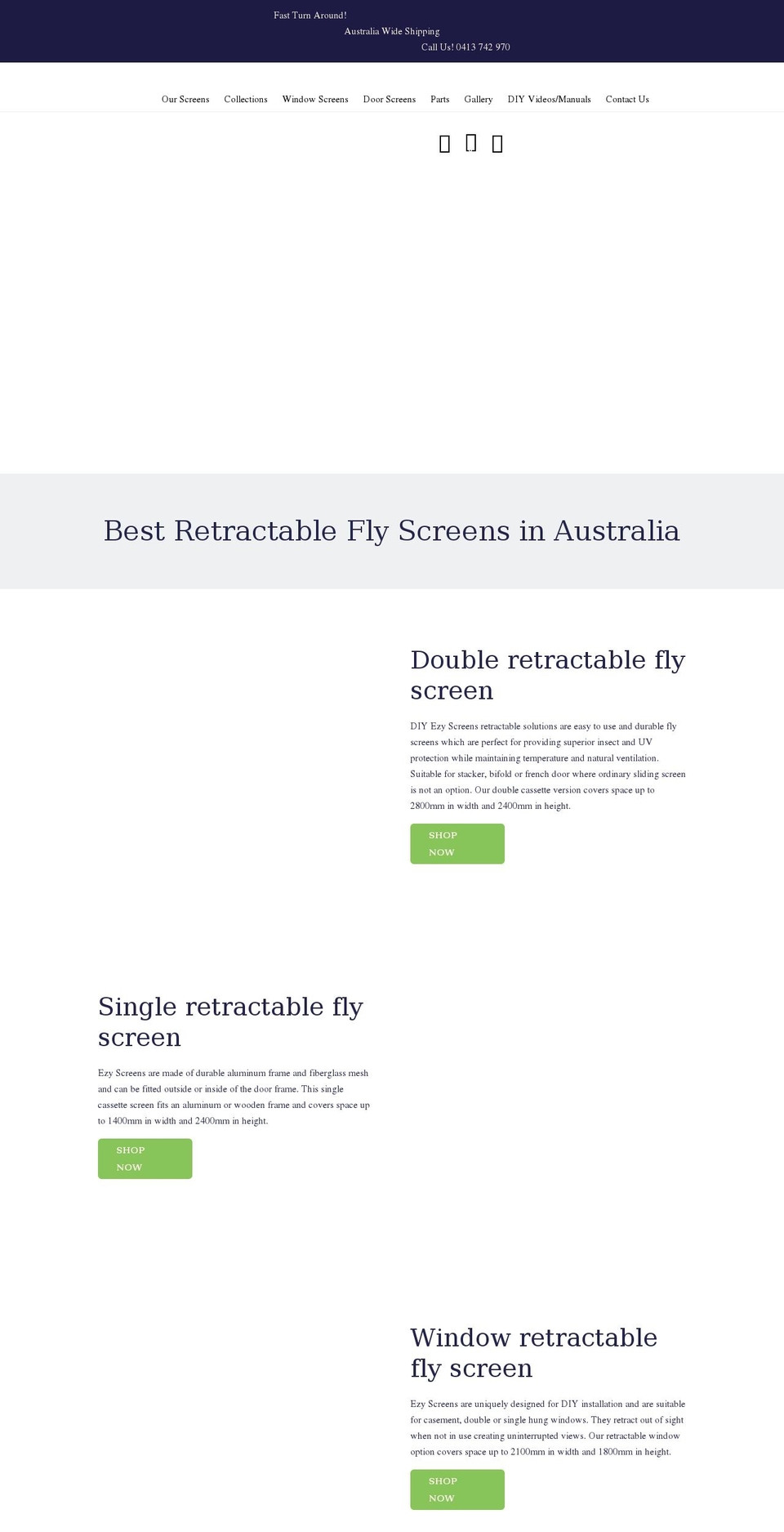 ezyscreens.com.au shopify website screenshot