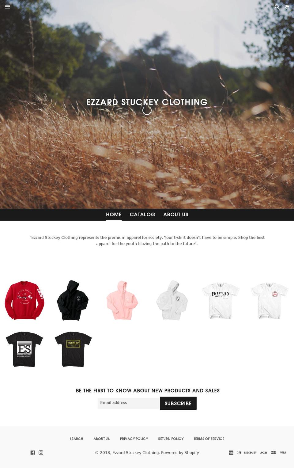 ezzardstuckeyclothing.com — Shopify storefront screenshot