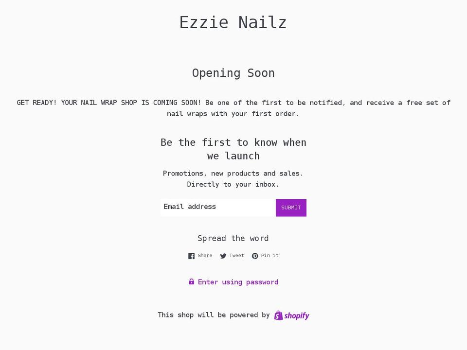 ezzie-nailz.myshopify.com shopify website screenshot