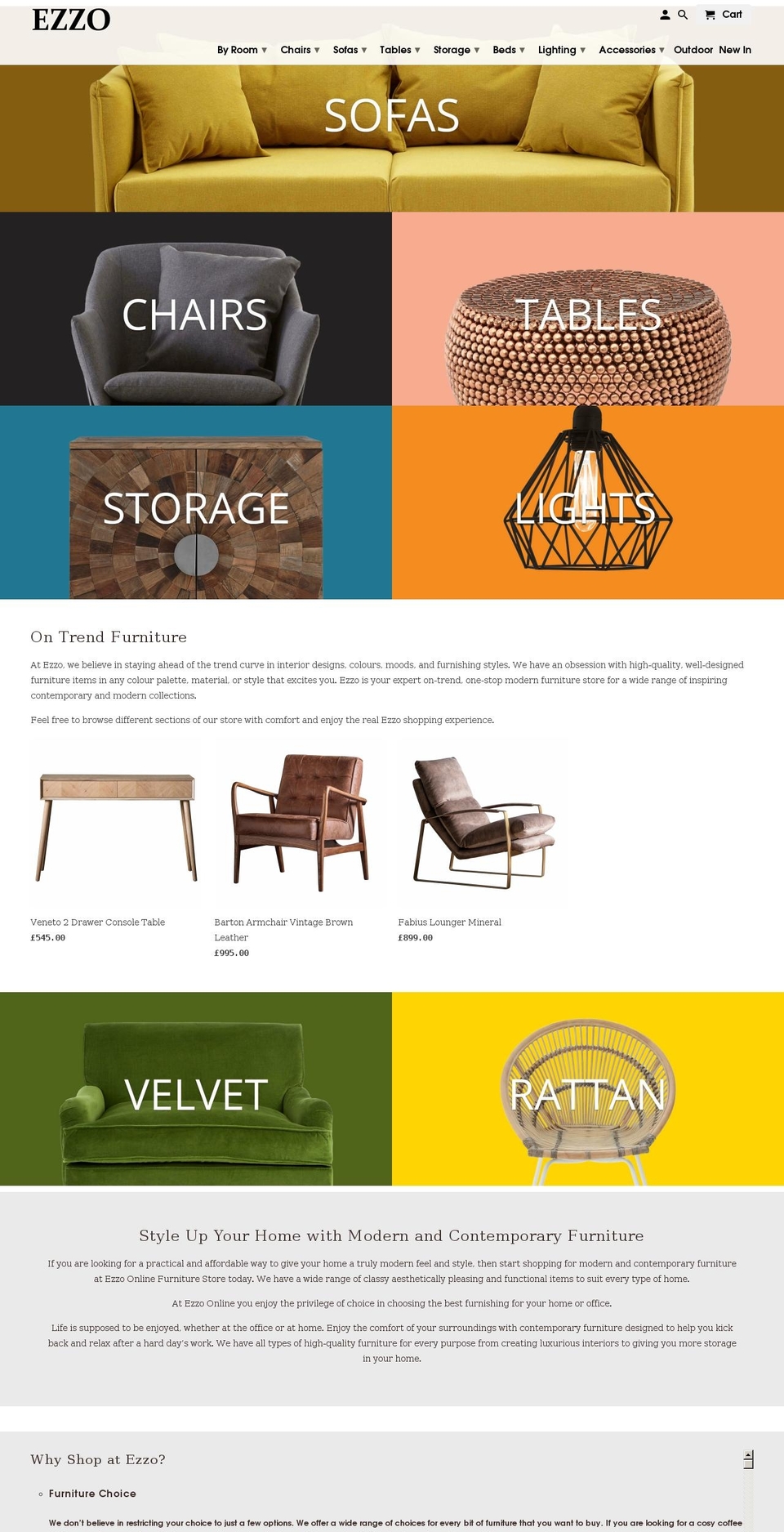 ezzo.co.uk shopify website screenshot