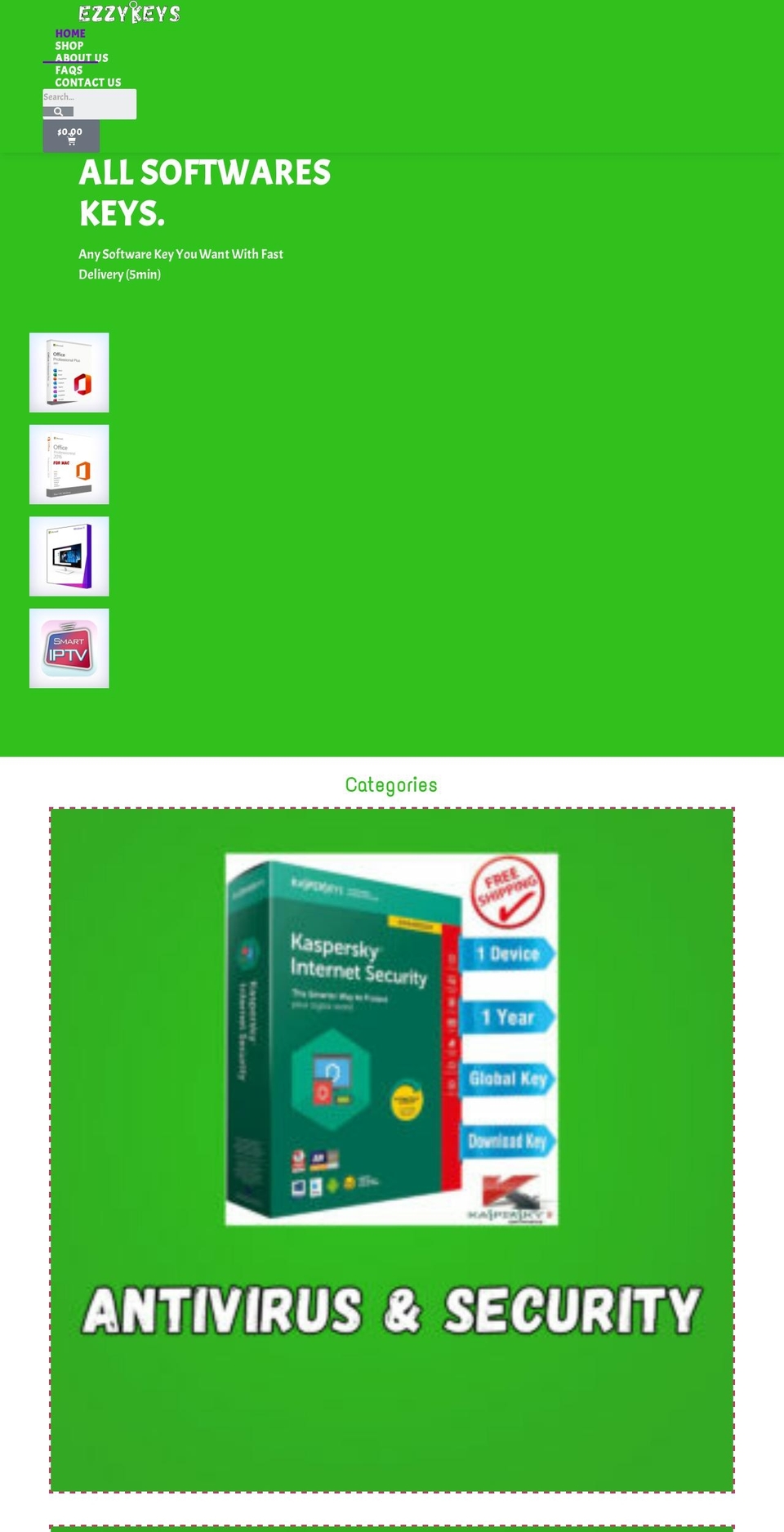ezzykeys.com shopify website screenshot