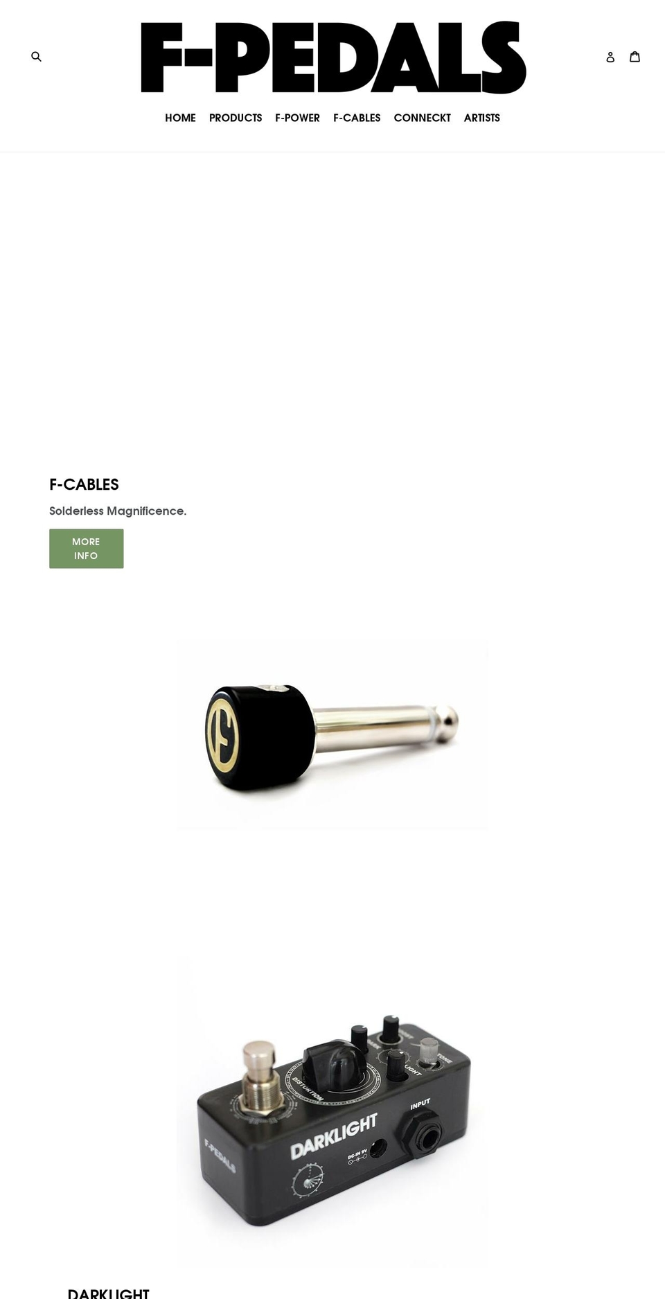 f-pedals.com shopify website screenshot