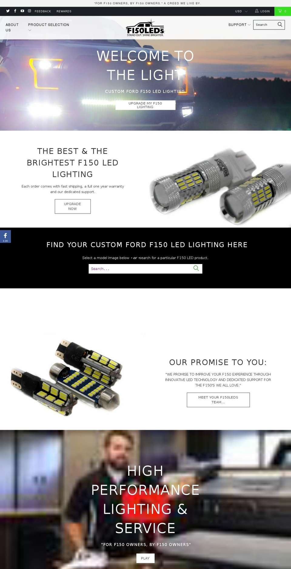 f150leds.com — Shopify storefront screenshot