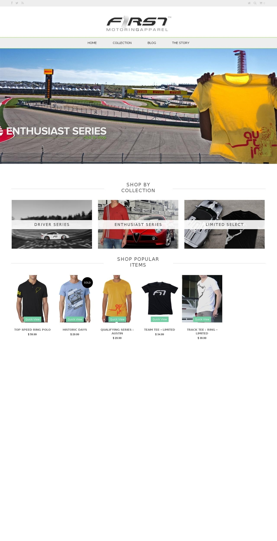 f1rstapparel.com shopify website screenshot