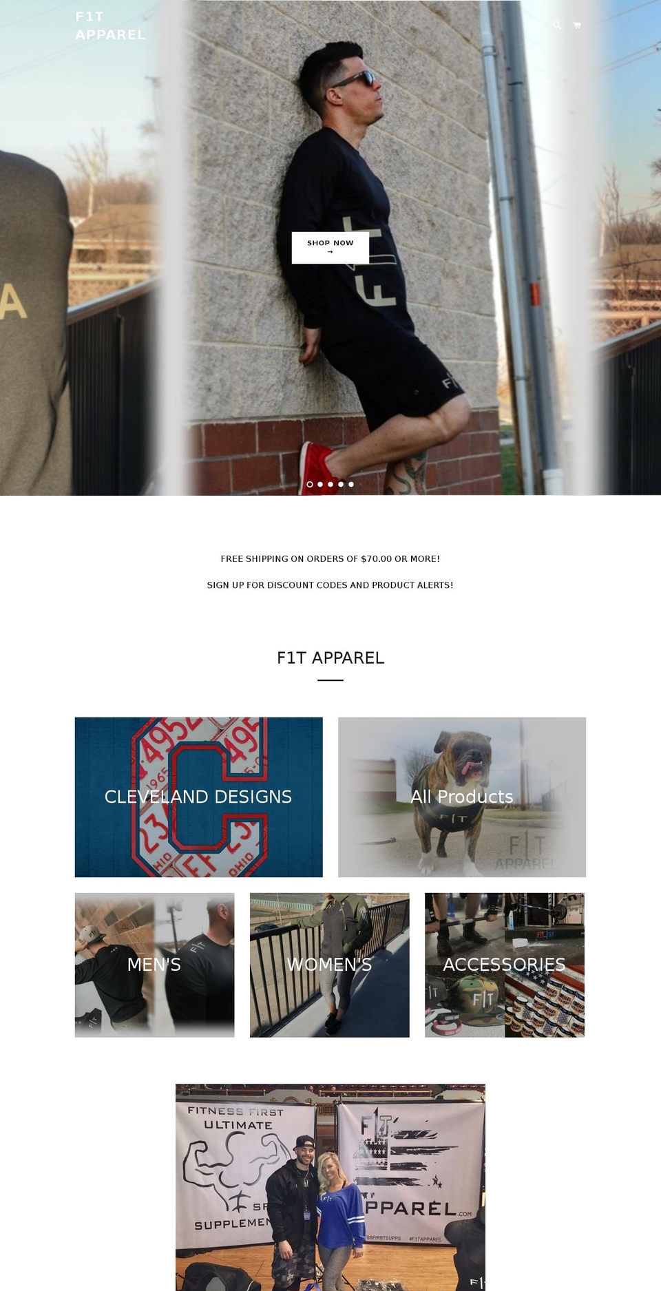 f1tapparel.com — Shopify storefront screenshot