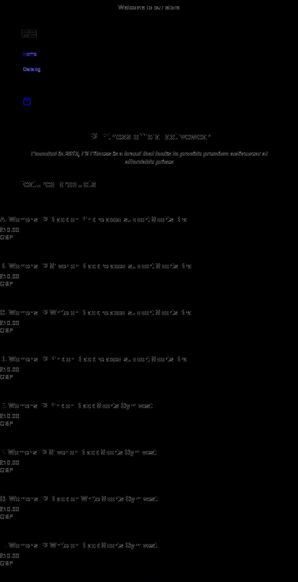 f2fitness.co.uk shopify website screenshot