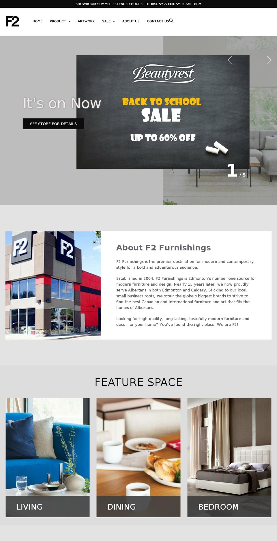 f2furnishings.com — Shopify storefront screenshot