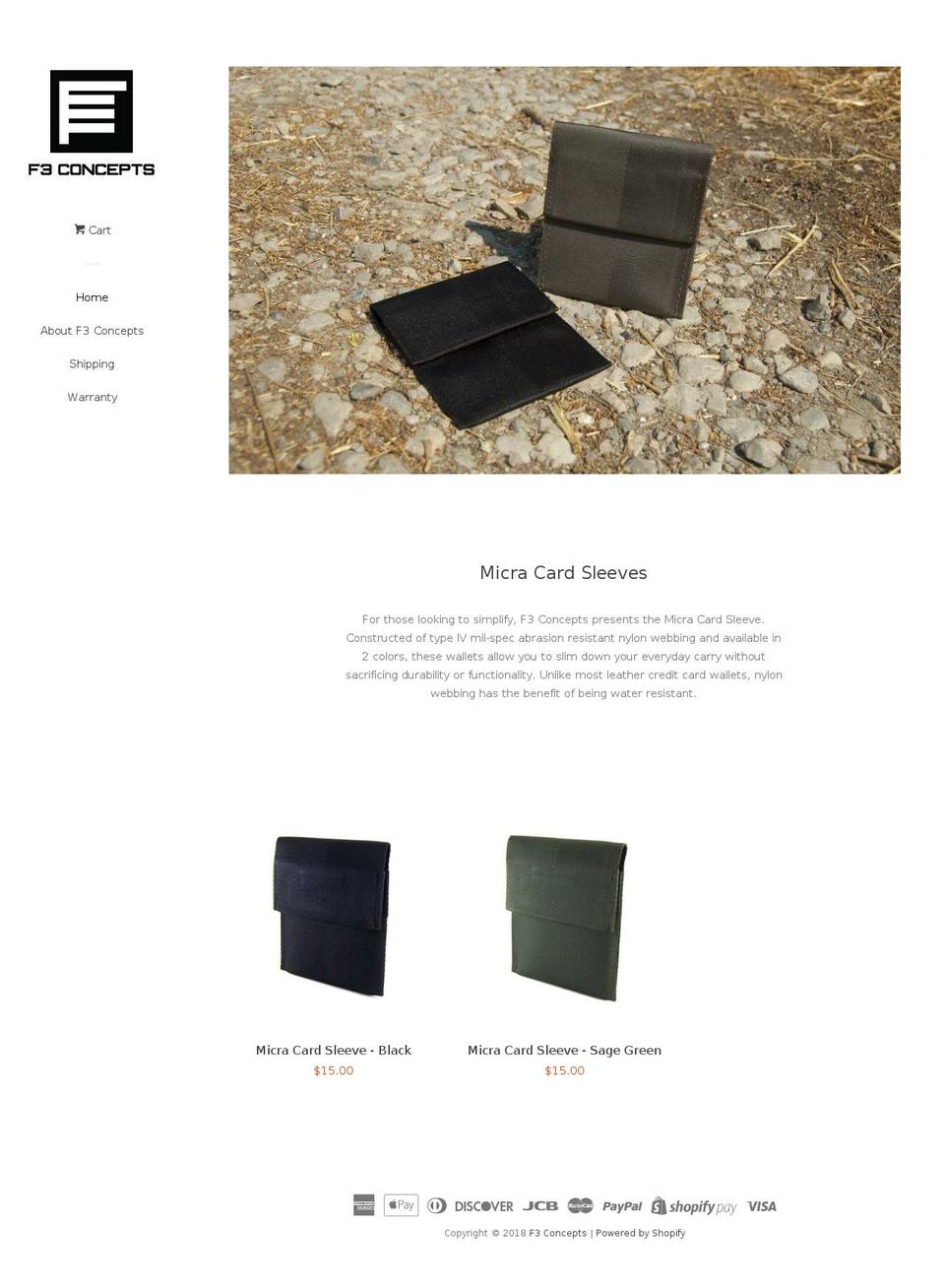 f3concepts.com shopify website screenshot