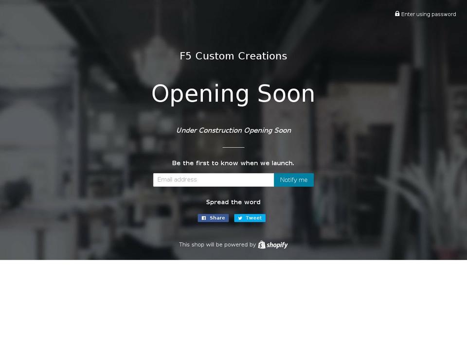 f5customcreations.com — Shopify storefront screenshot