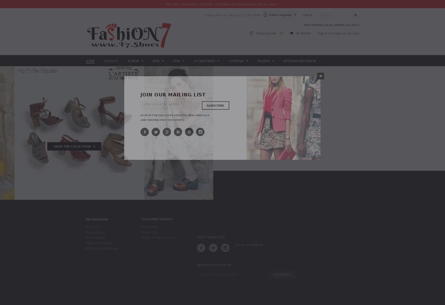 f7.shoes shopify website screenshot