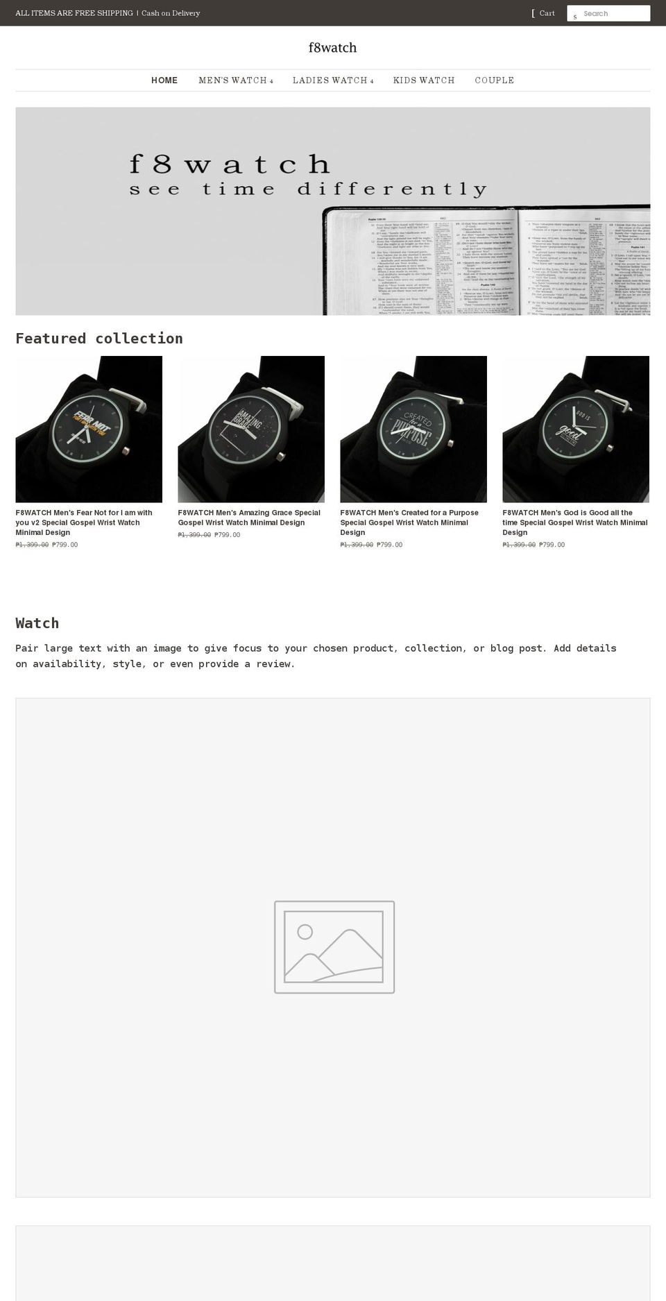 f8watch.com shopify website screenshot