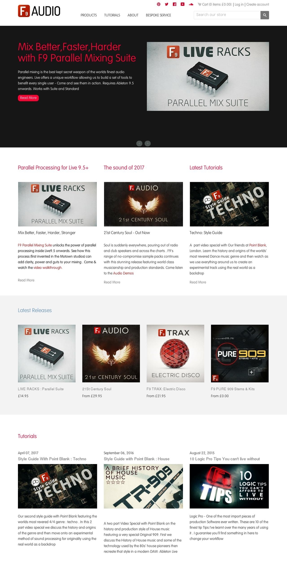 UWP Shopify Theme Shopify theme site example f9-audio.com