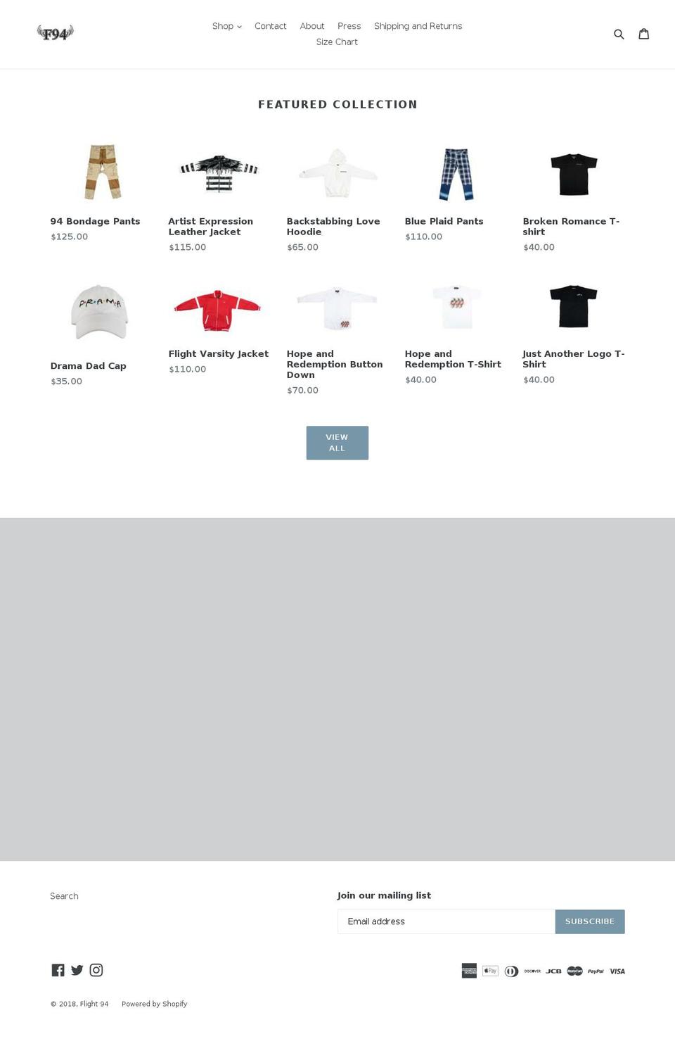 f94clothing.com shopify website screenshot